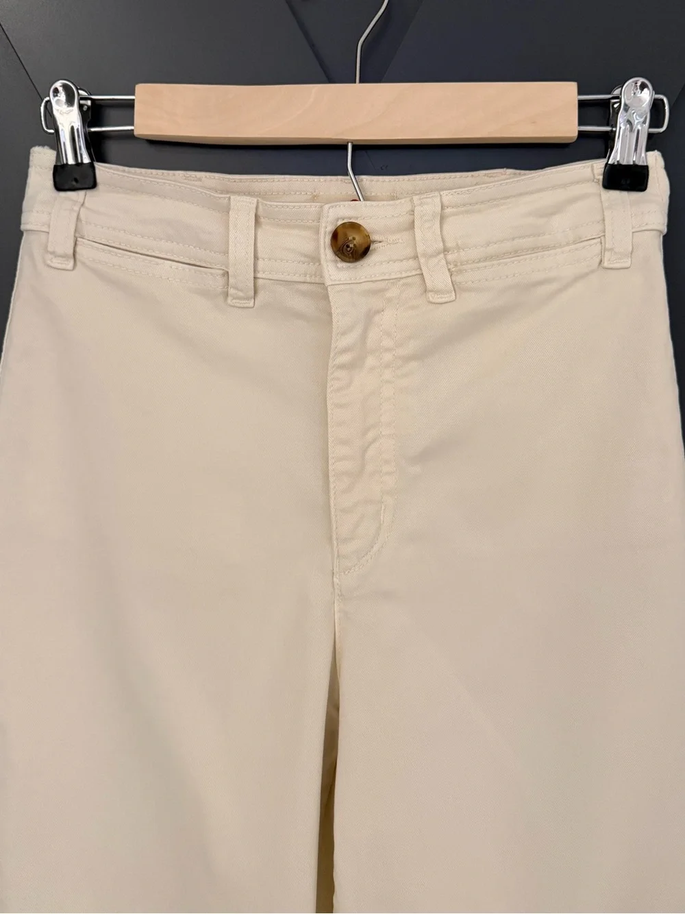 Marine Layer Bridget High-Rise Wide Leg Cream Pants - Picture 10 of 10